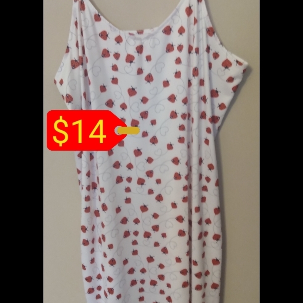 White and Red Floral Women's Dress